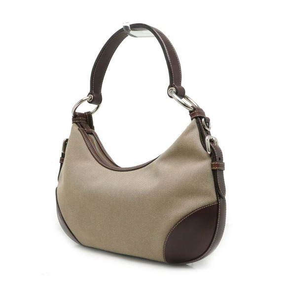 Prada Moro Leather Handbag Brown Jacquard Khaki Corda - Picture 1 of 8